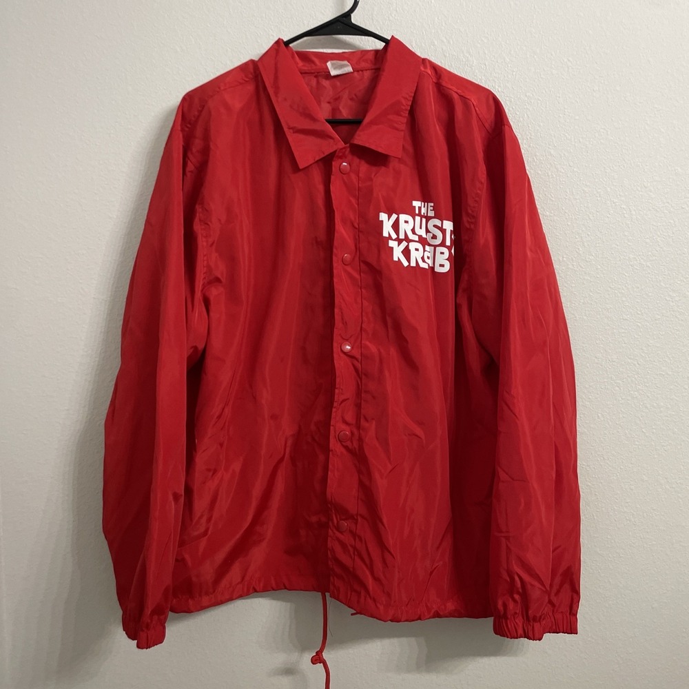 Nickelodeon The Krusty Krab Jacket Size XL Sponge Bob Squarepants Windbreaker‎